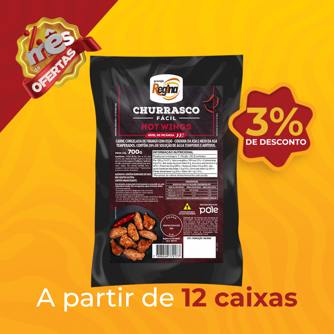 Hot Wings Cong 700g - Churrasco F&aacute;cil